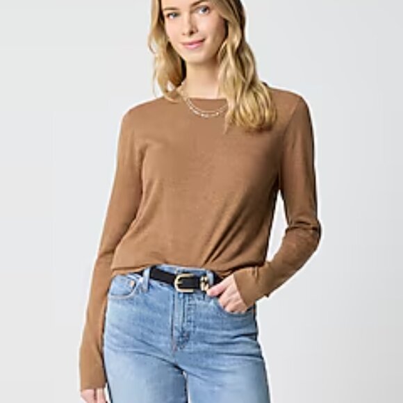 NWT J Crew Heather Camel Wool Blend Sweater Small - Picture 1 of 6